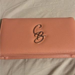 House of CB logo peach clutch